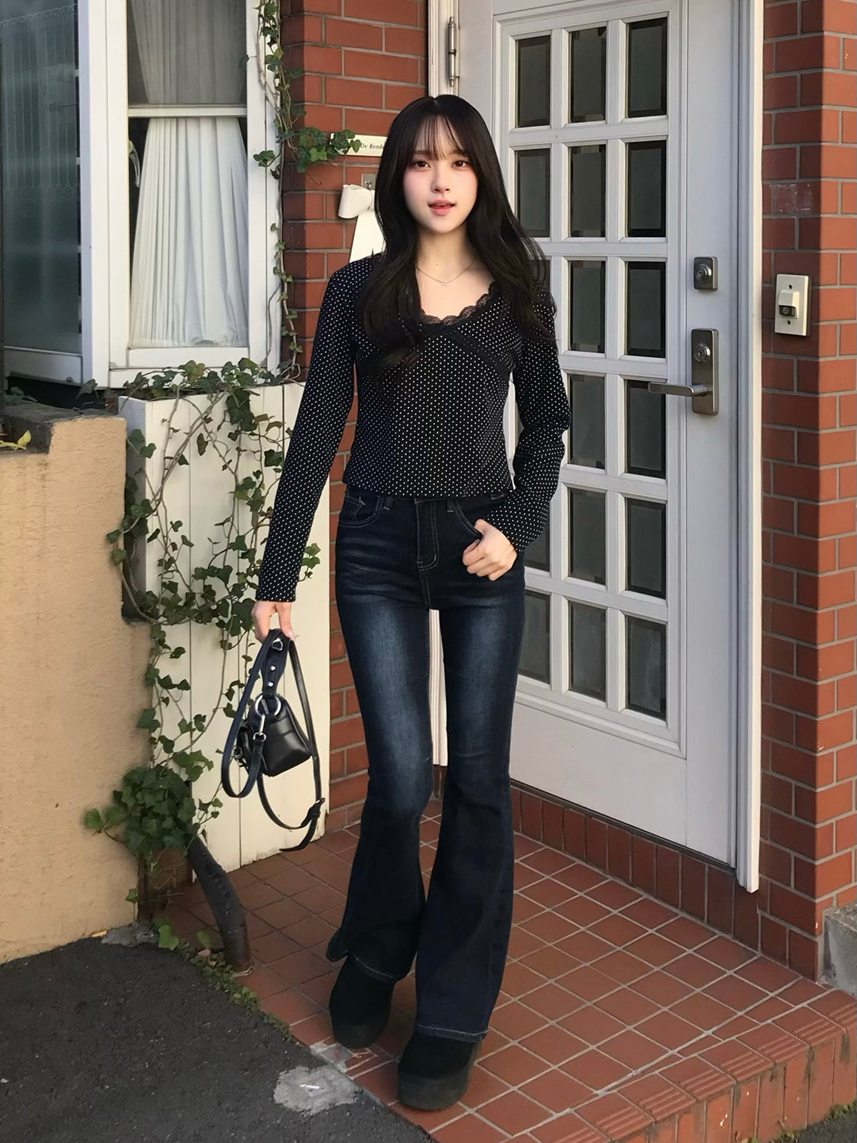 スキニーフレアデニムパンツ