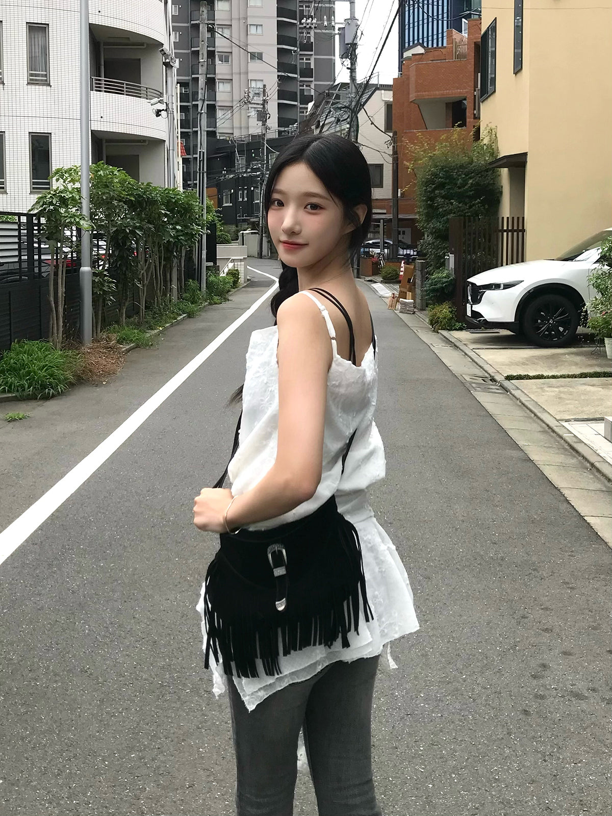 フラワーエンブロイダリーラップワンピース