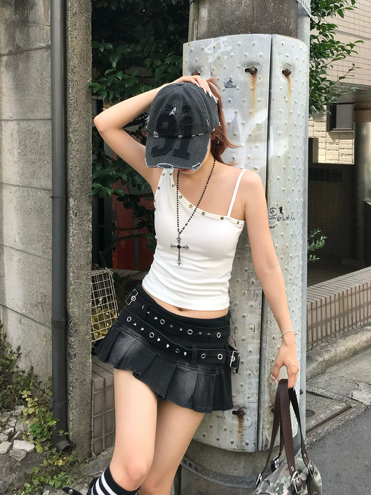 スタッズワンショルタンクトップ