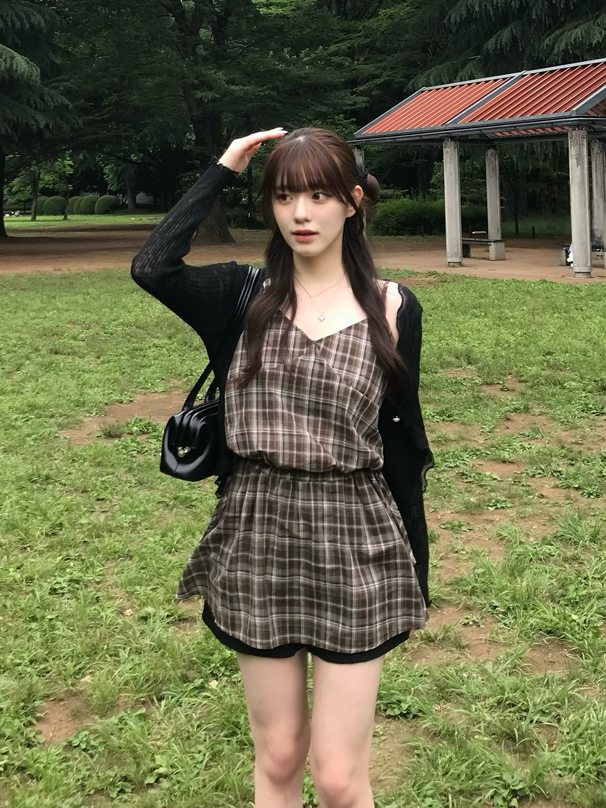チェックキャミソールチュニック