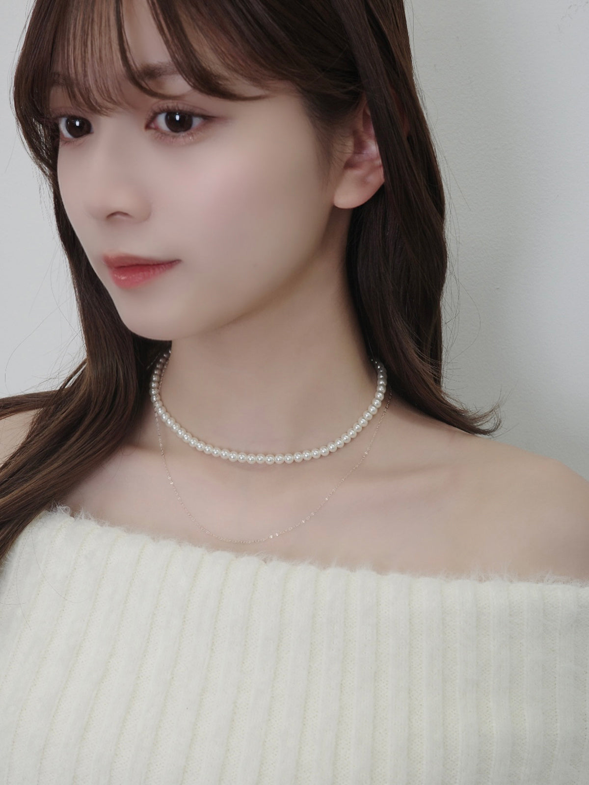 レイヤードパールネックレス