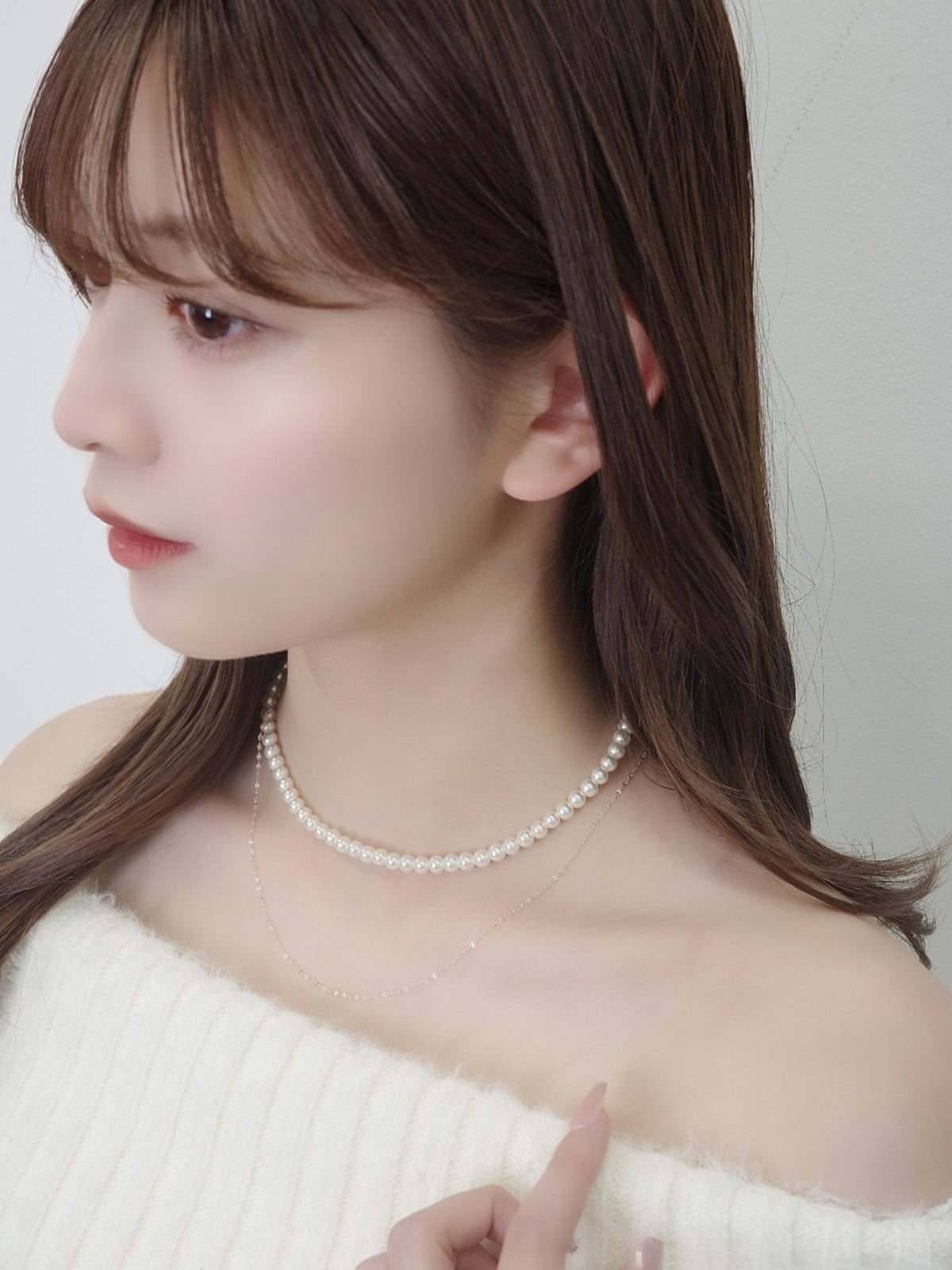 レイヤードパールネックレス