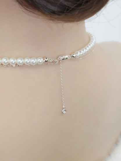 レイヤードパールネックレス