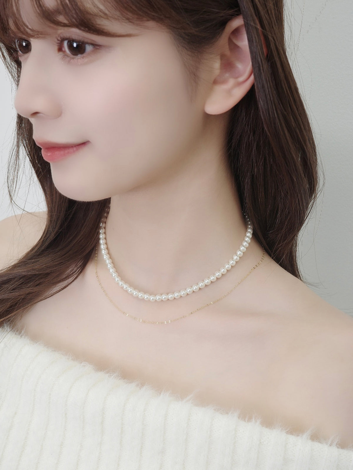 レイヤードパールネックレス