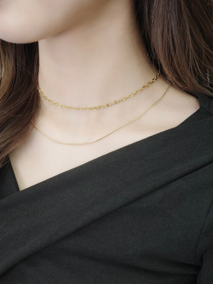 ダブルスネークチェーンネックレス