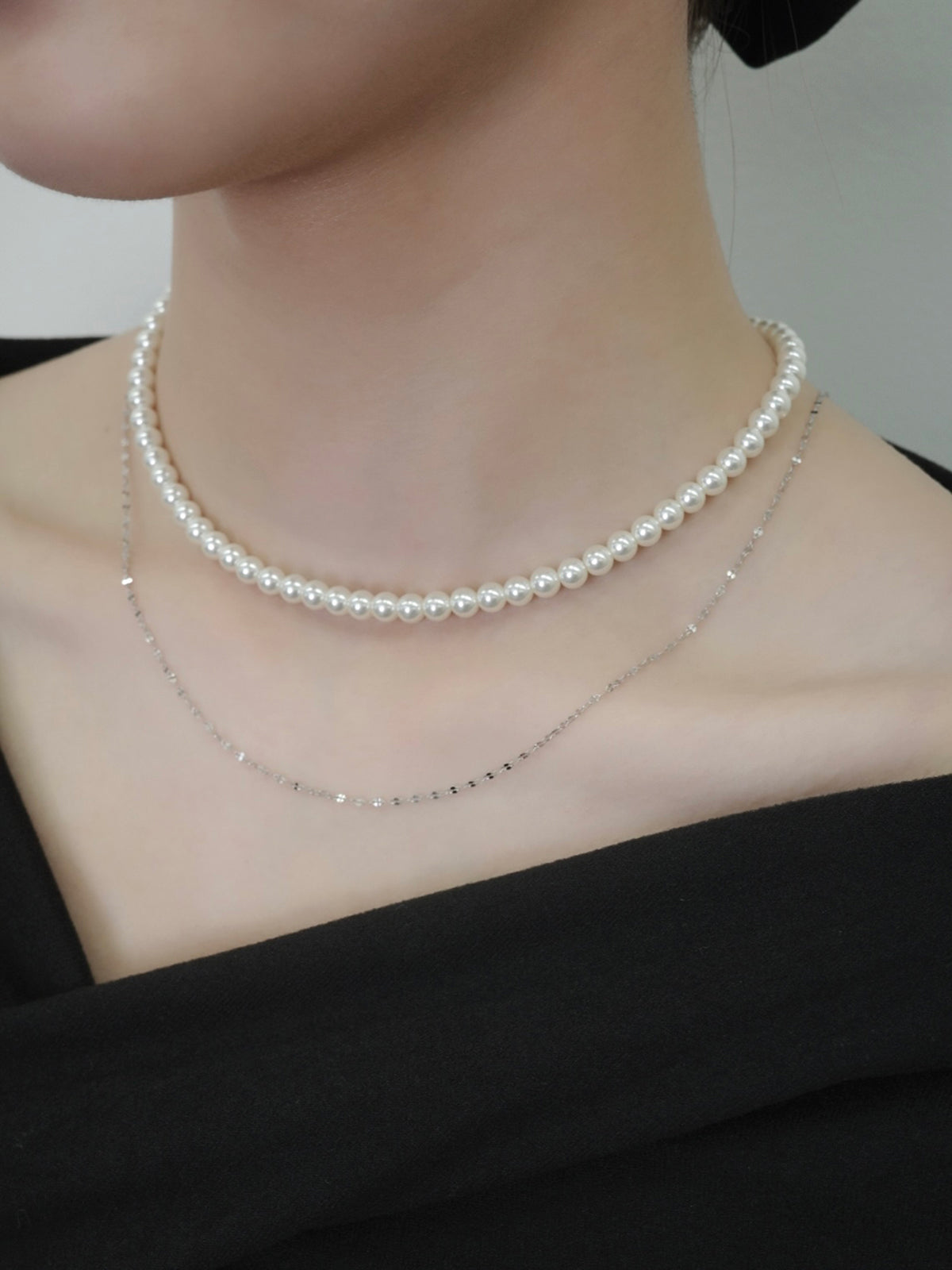 レイヤードパールネックレス