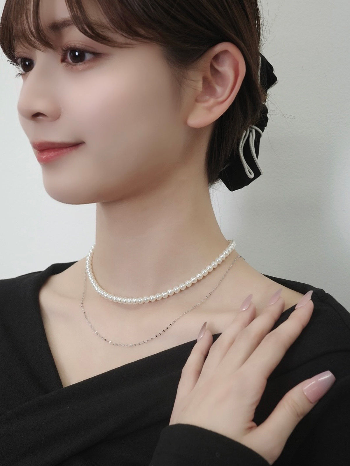 レイヤードパールネックレス