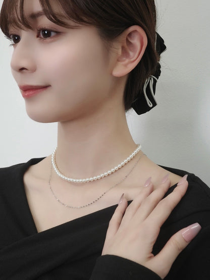 レイヤードパールネックレス