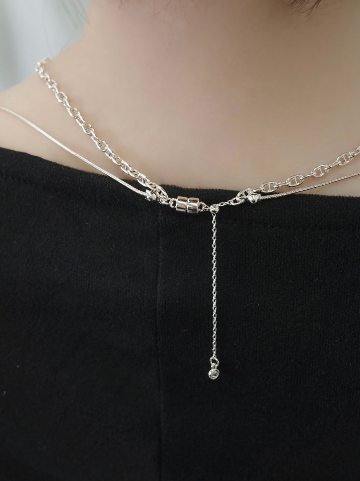 ダブルスネークチェーンネックレス