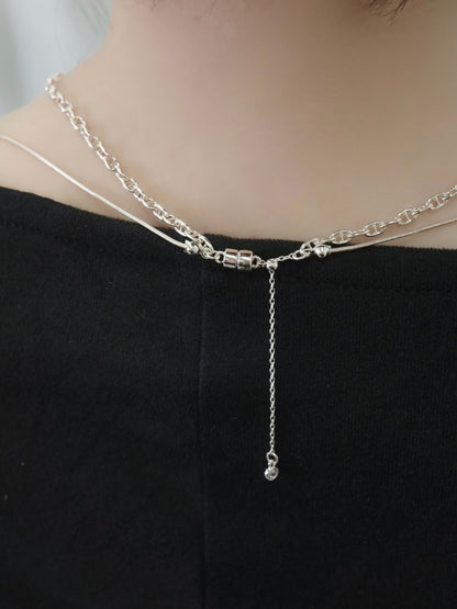 ダブルスネークチェーンネックレス