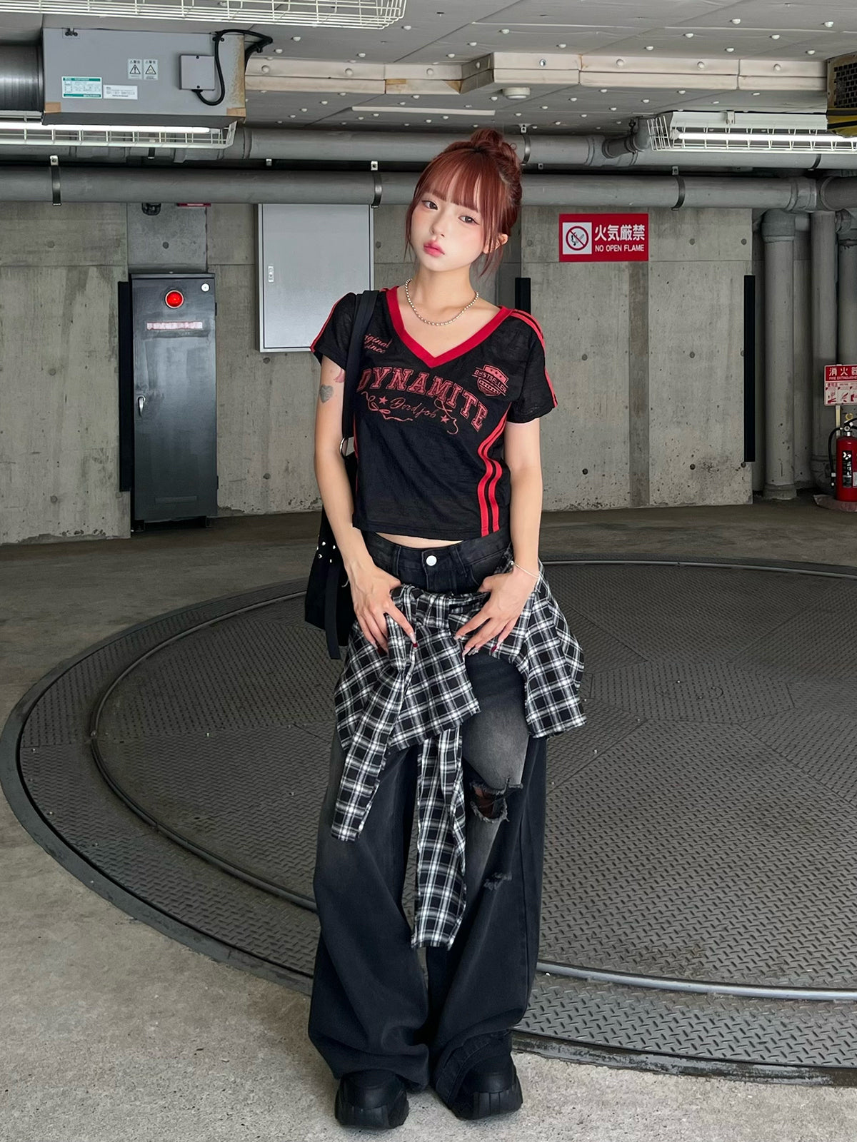 シャツラップデニムパンツ