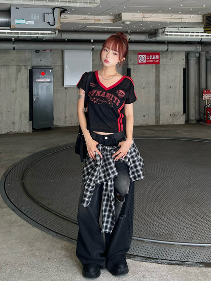 シャツラップデニムパンツ