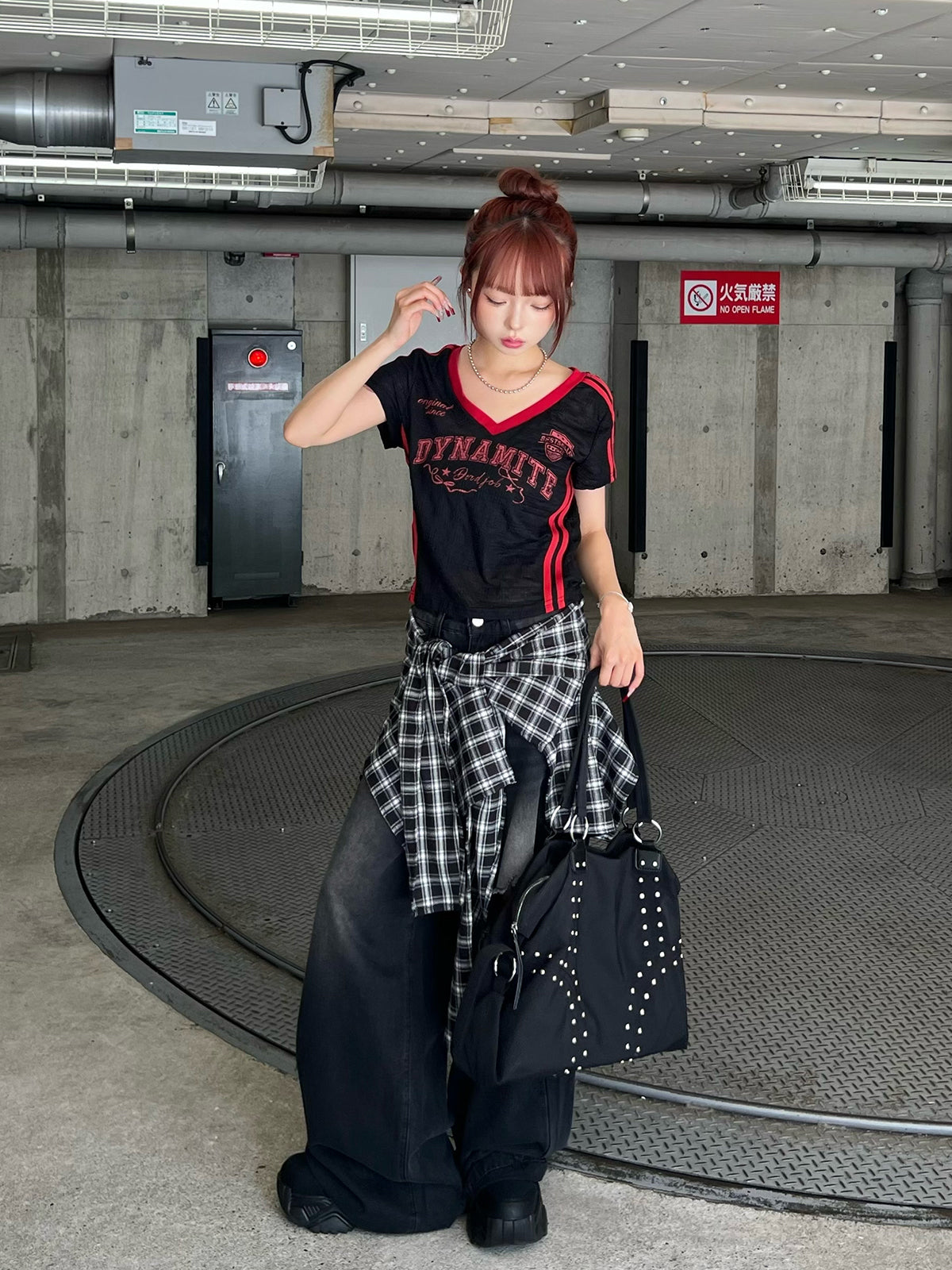 シャツラップデニムパンツ