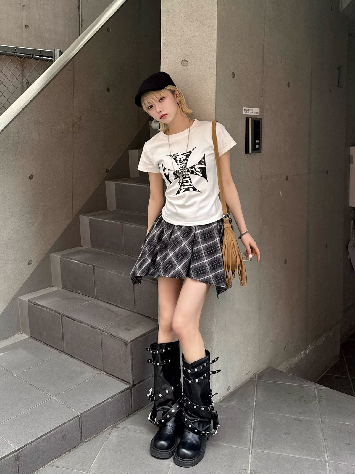 4/17★Photo Buckle Cover Long Boots