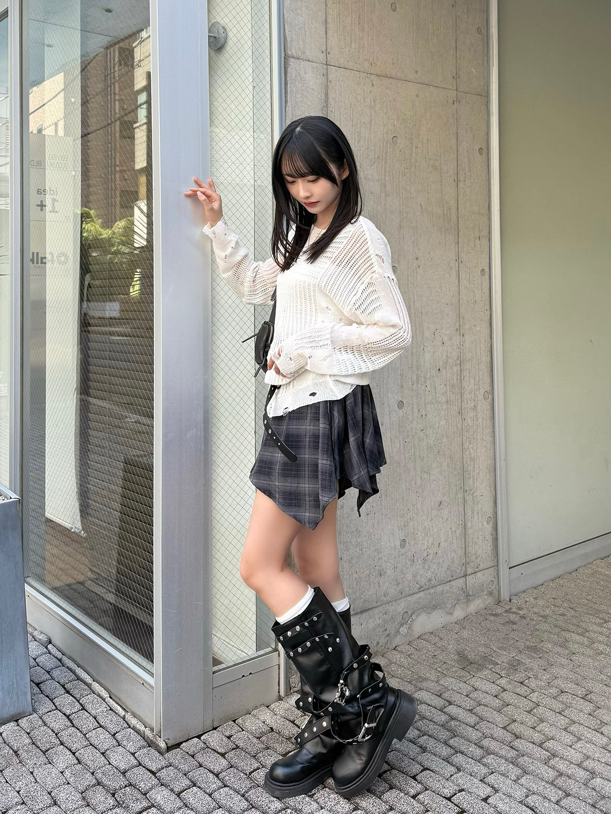 チェックデザインランダムミニスカート