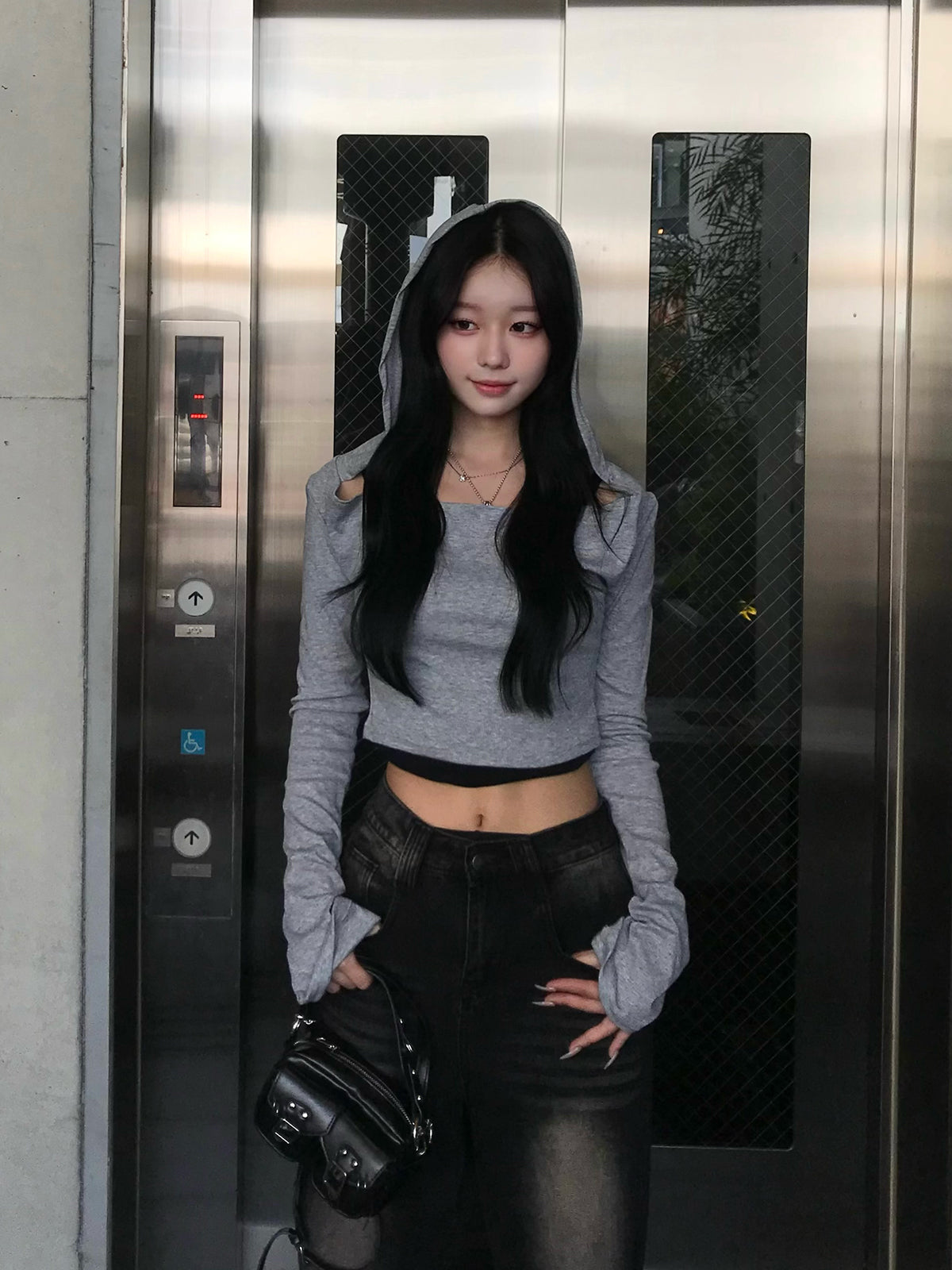 Hoodie Cropped T-Shirt