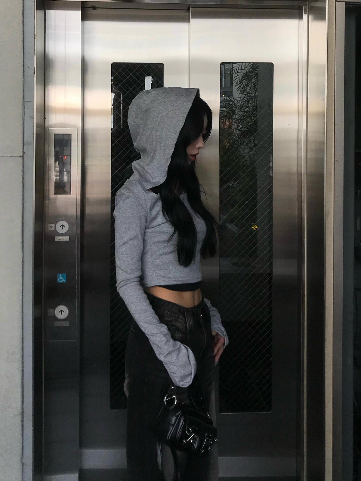 Hoodie Cropped T-Shirt