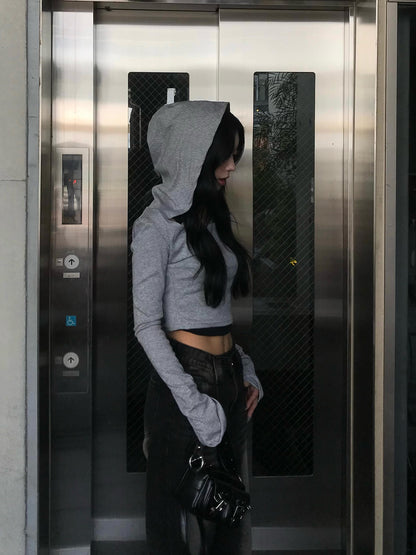 Hoodie Cropped T-Shirt