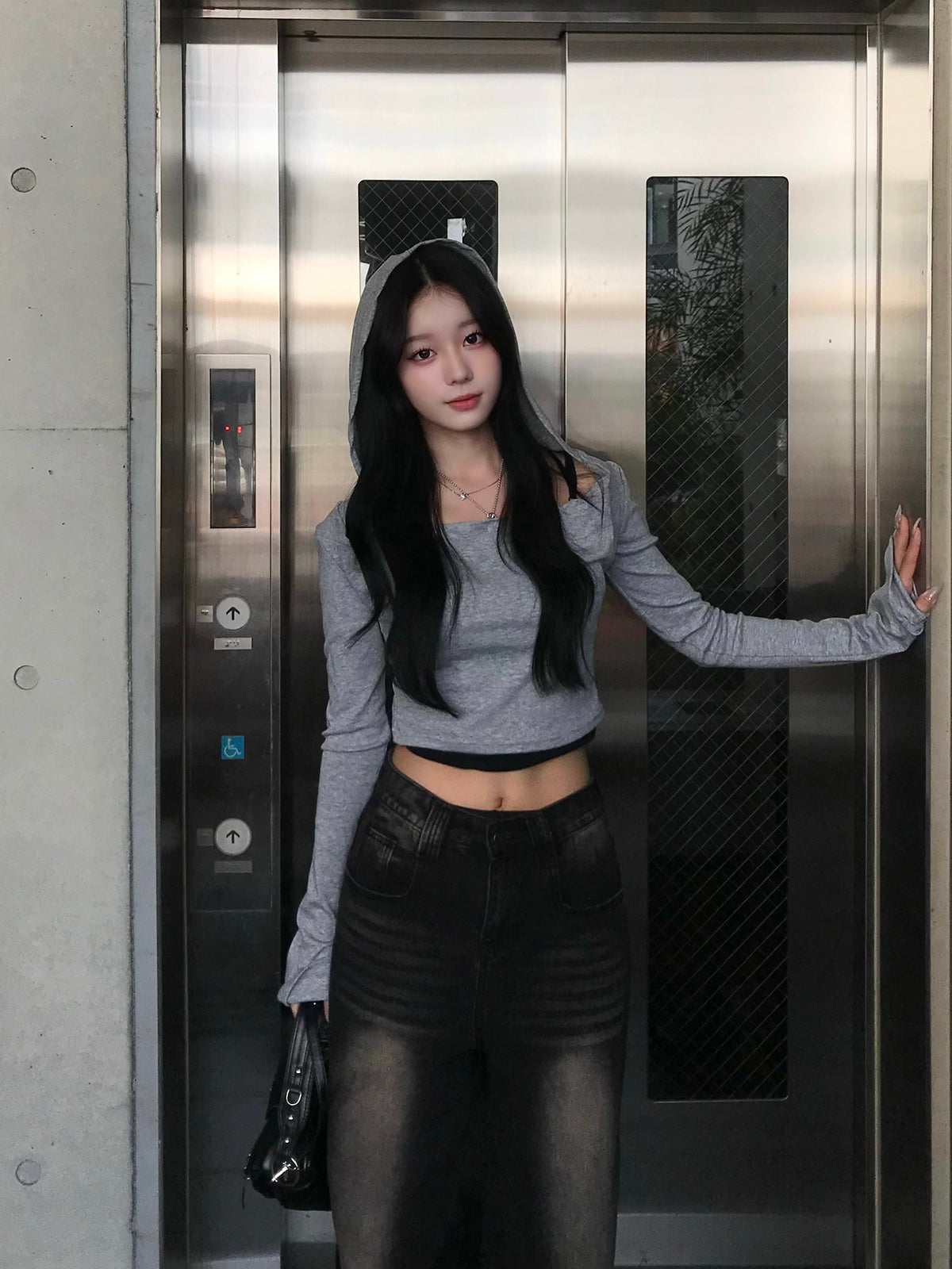 Hoodie Cropped T-Shirt