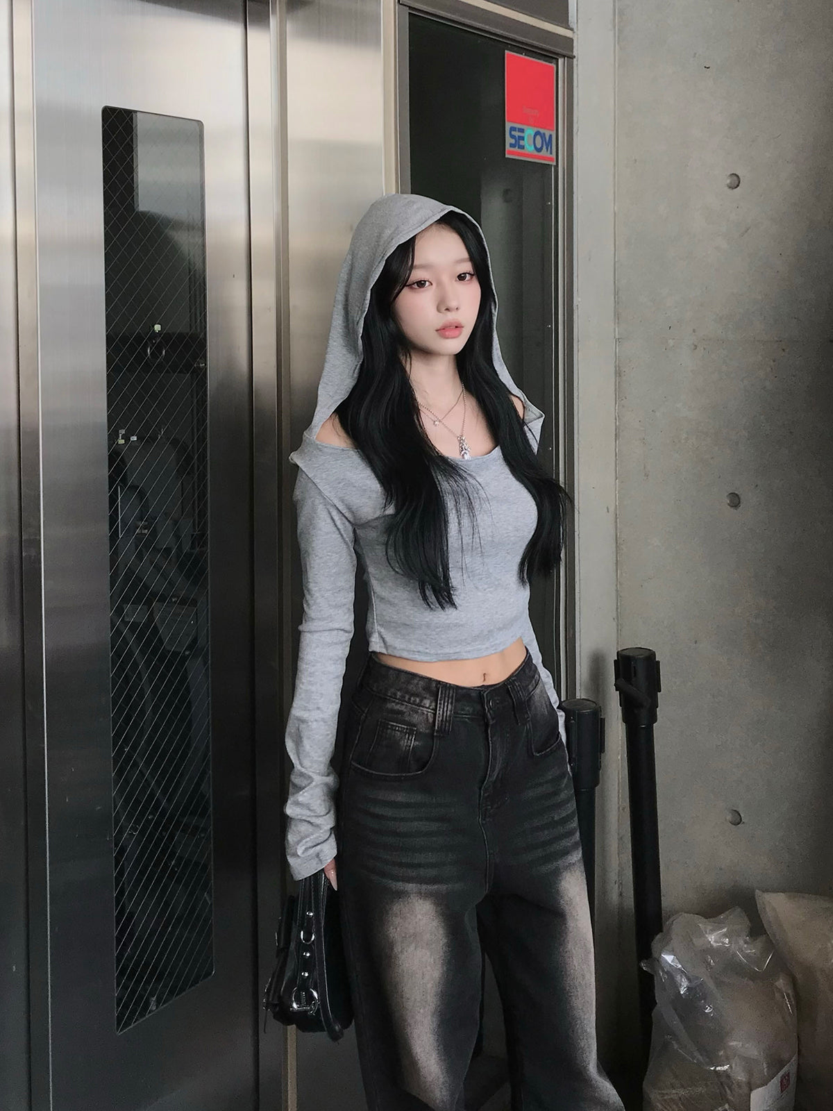 Hoodie Cropped T-Shirt