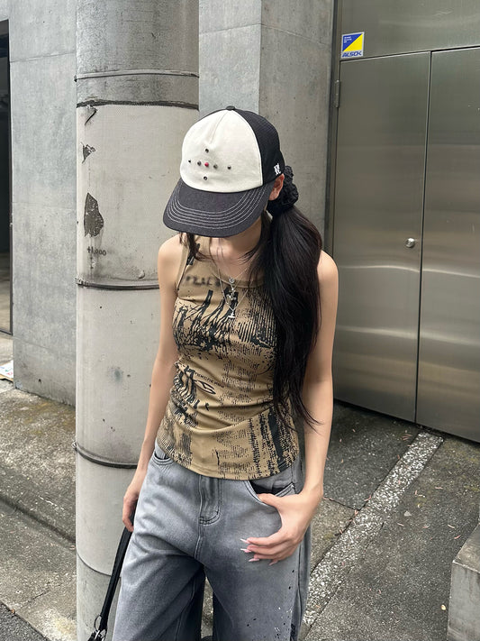 ランダムインクリブタンクトップ