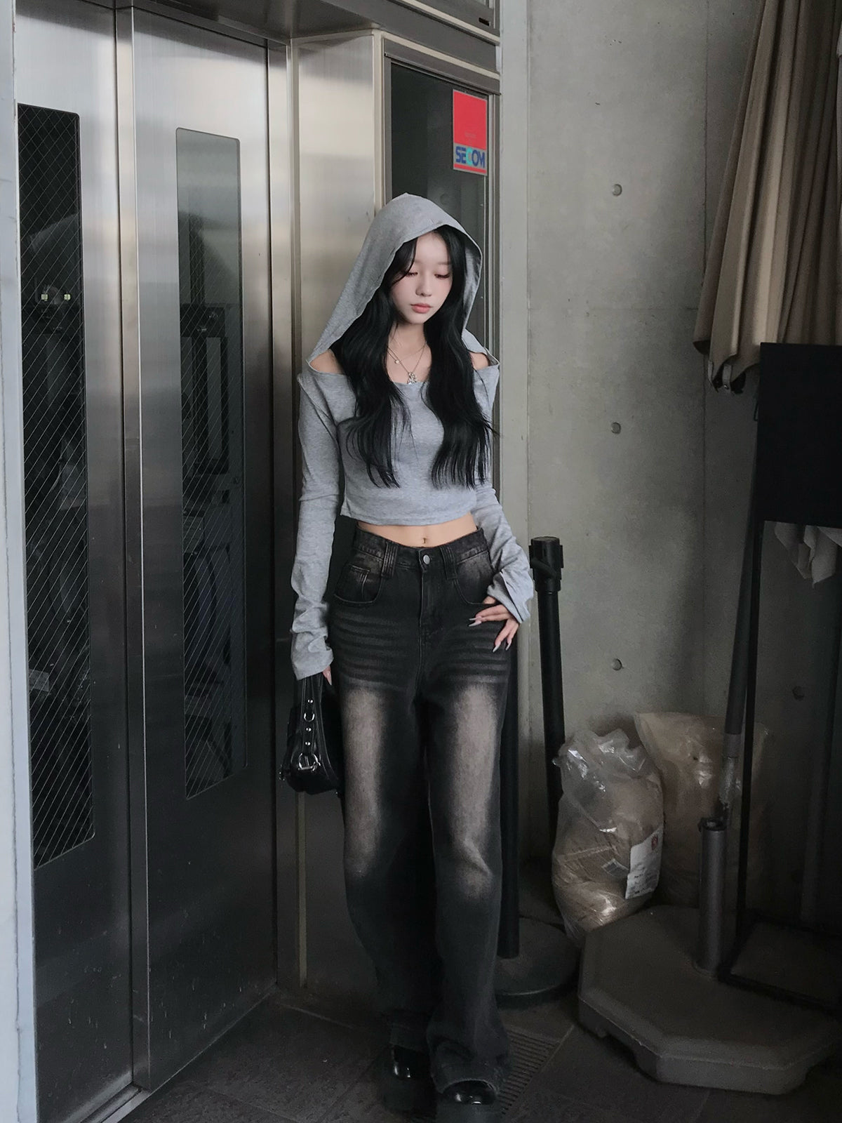 Hoodie Cropped T-Shirt
