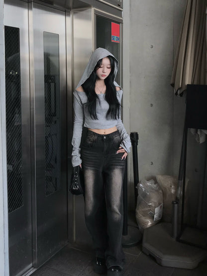 Hoodie Cropped T-Shirt