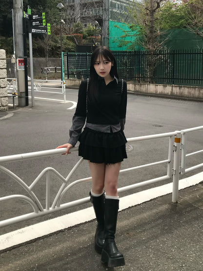 层叠荷叶边卫衣裙