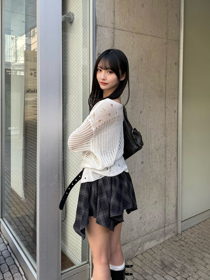 チェックデザインランダムミニスカート
