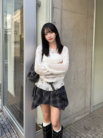 チェックデザインランダムミニスカート