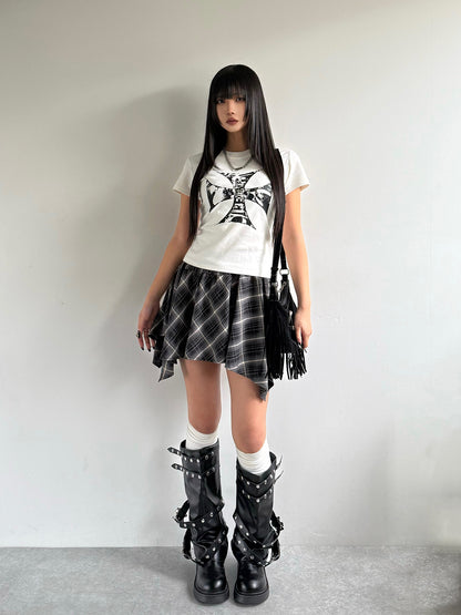 チェックデザインランダムミニスカート