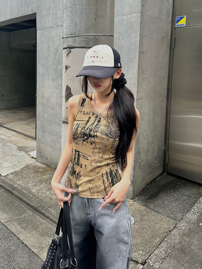 ランダムインクリブタンクトップ