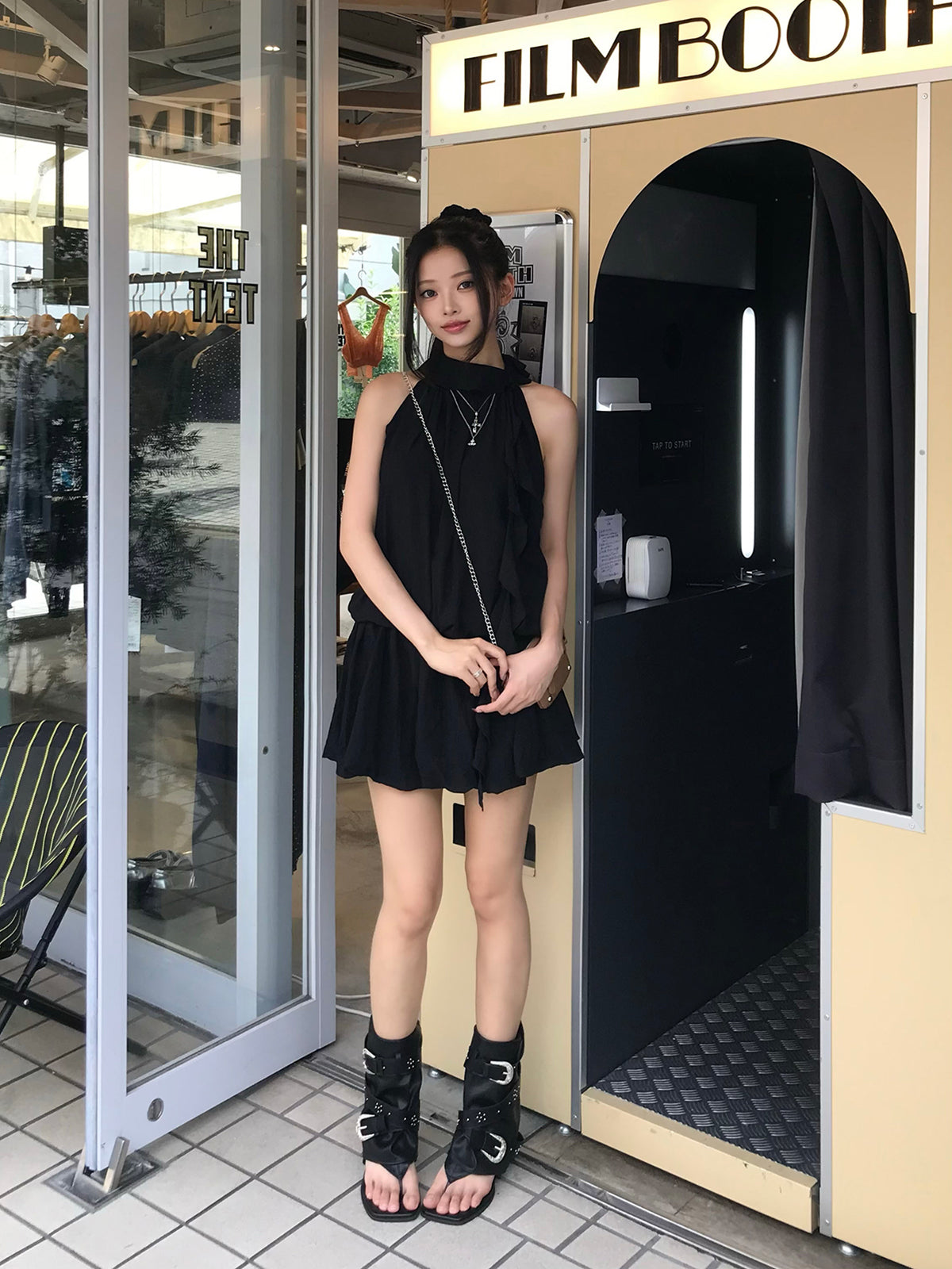 ラッフルバルーンミニワンピース