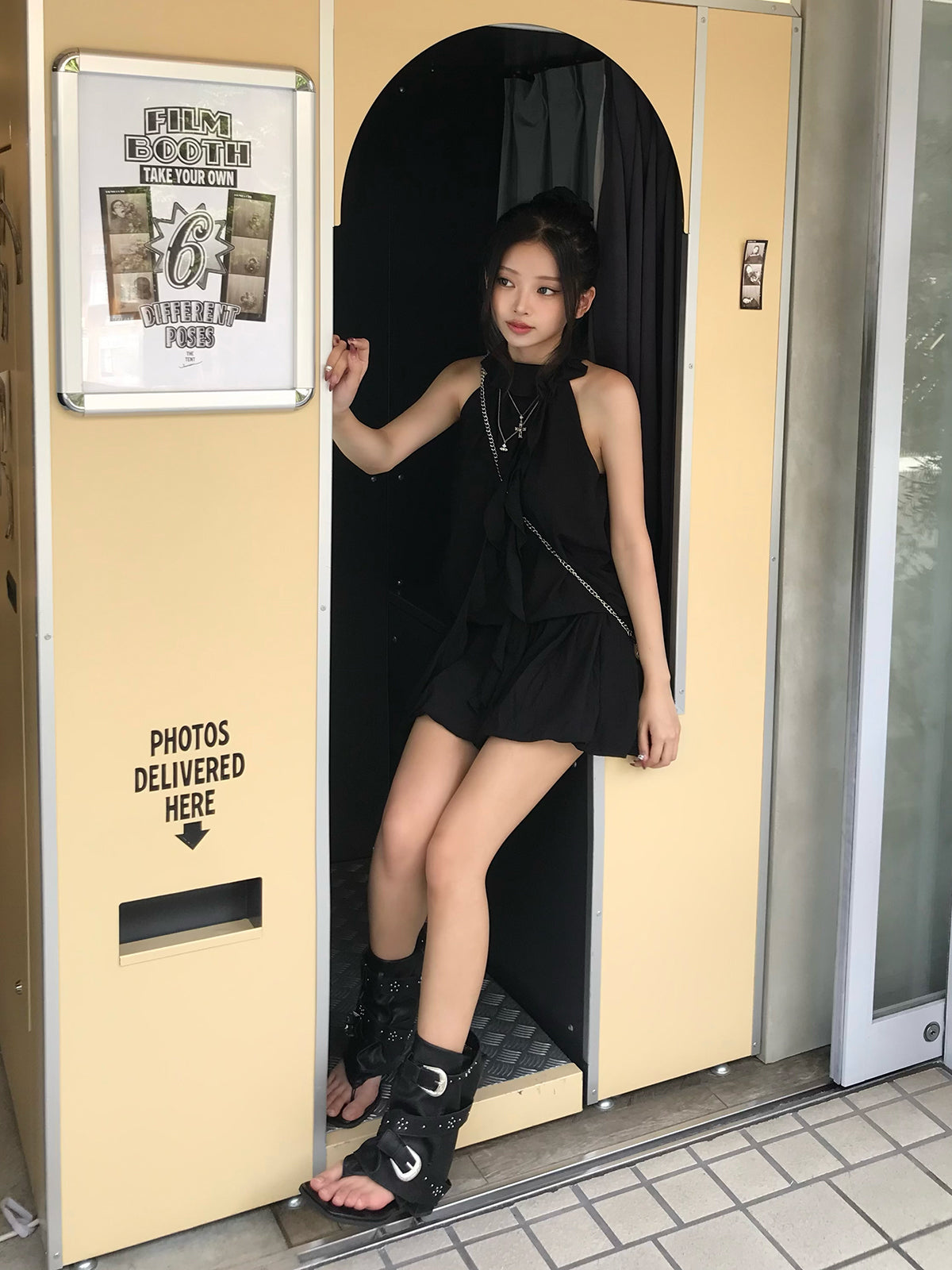 ラッフルバルーンミニワンピース