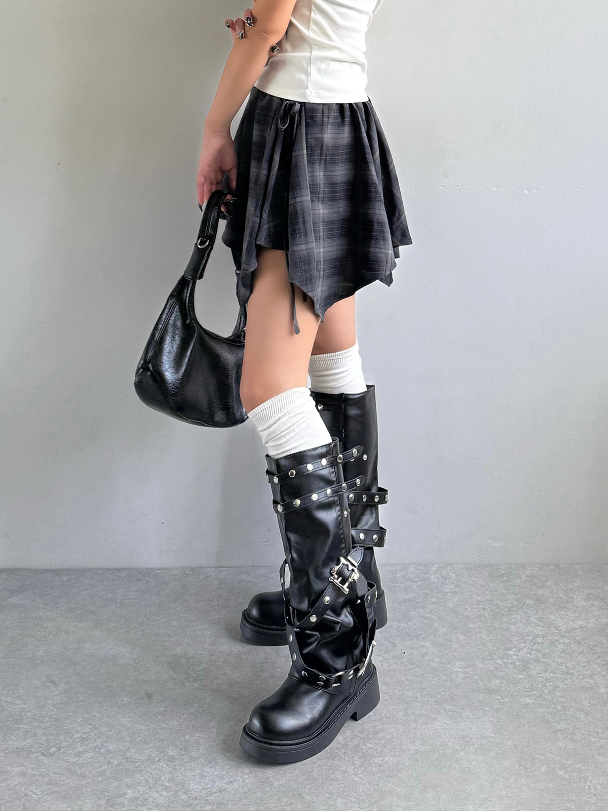 4/17★Photo Buckle Cover Long Boots