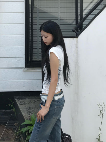 サイドレースクロスTシャツ