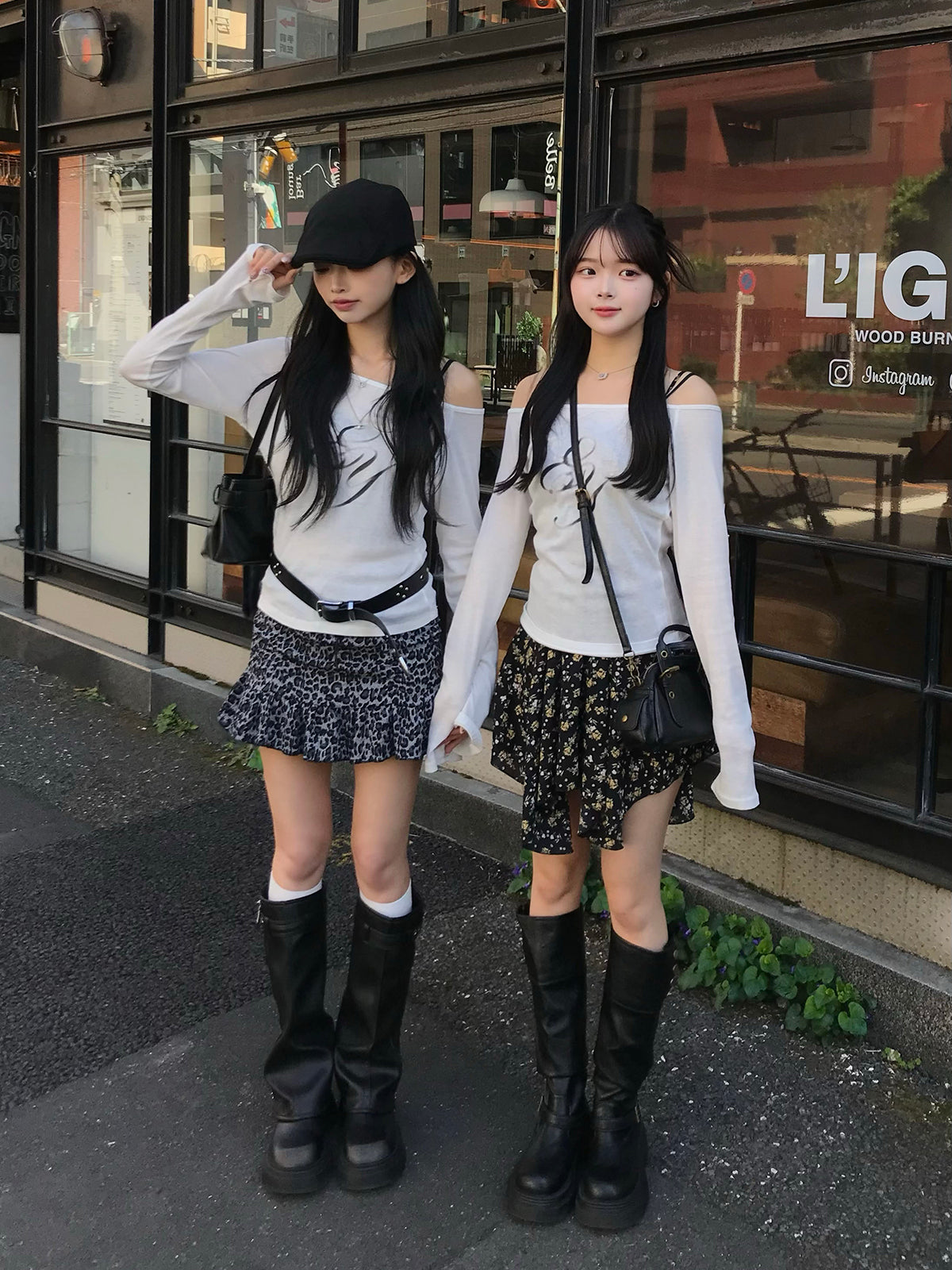 シャーリングレオパードミニスカート