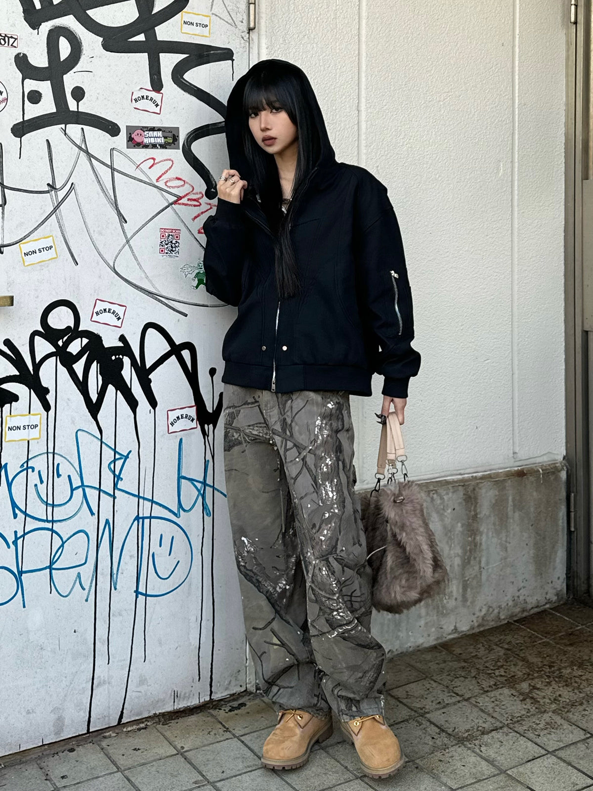 Real Tree Camouflage Loose Denim Pants