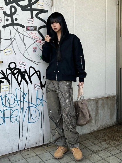 Real Tree Camouflage Loose Denim Pants