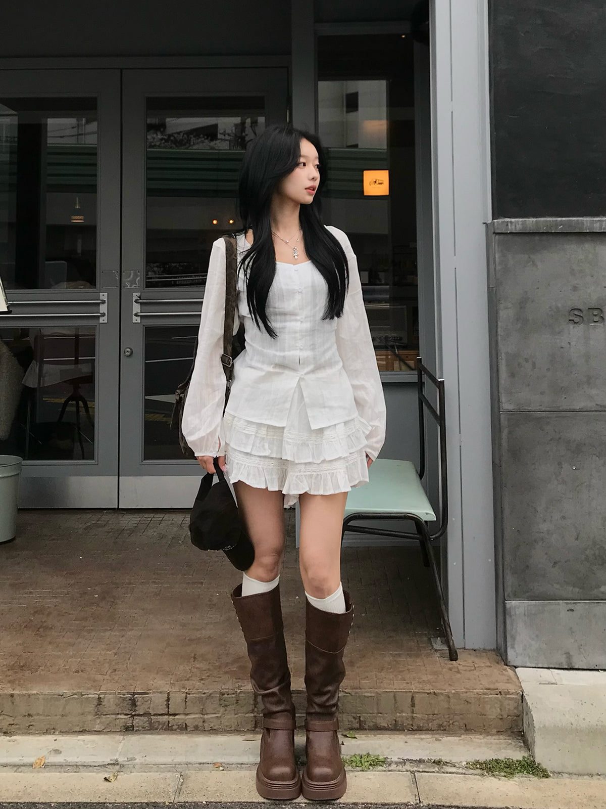 Double Frill Chiffon Set-Up