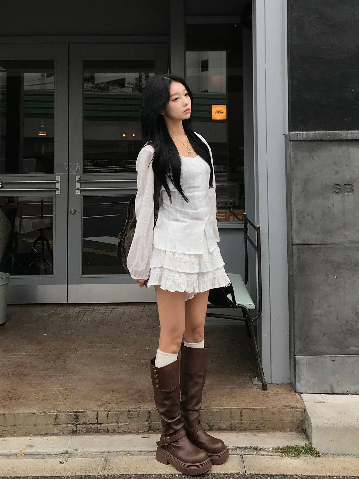 Double Frill Chiffon Set-Up