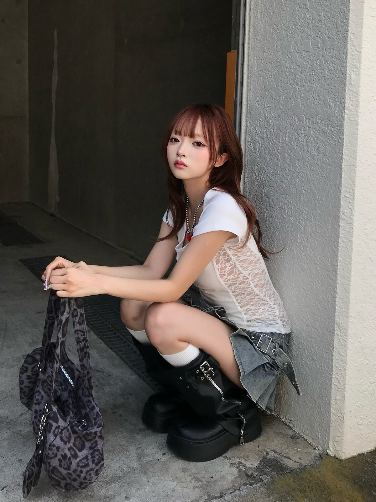 サイドレースクロスTシャツ