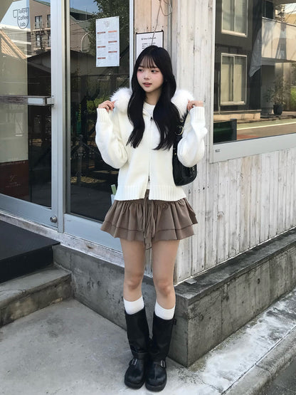 ダブルリボンフリルミニスカート