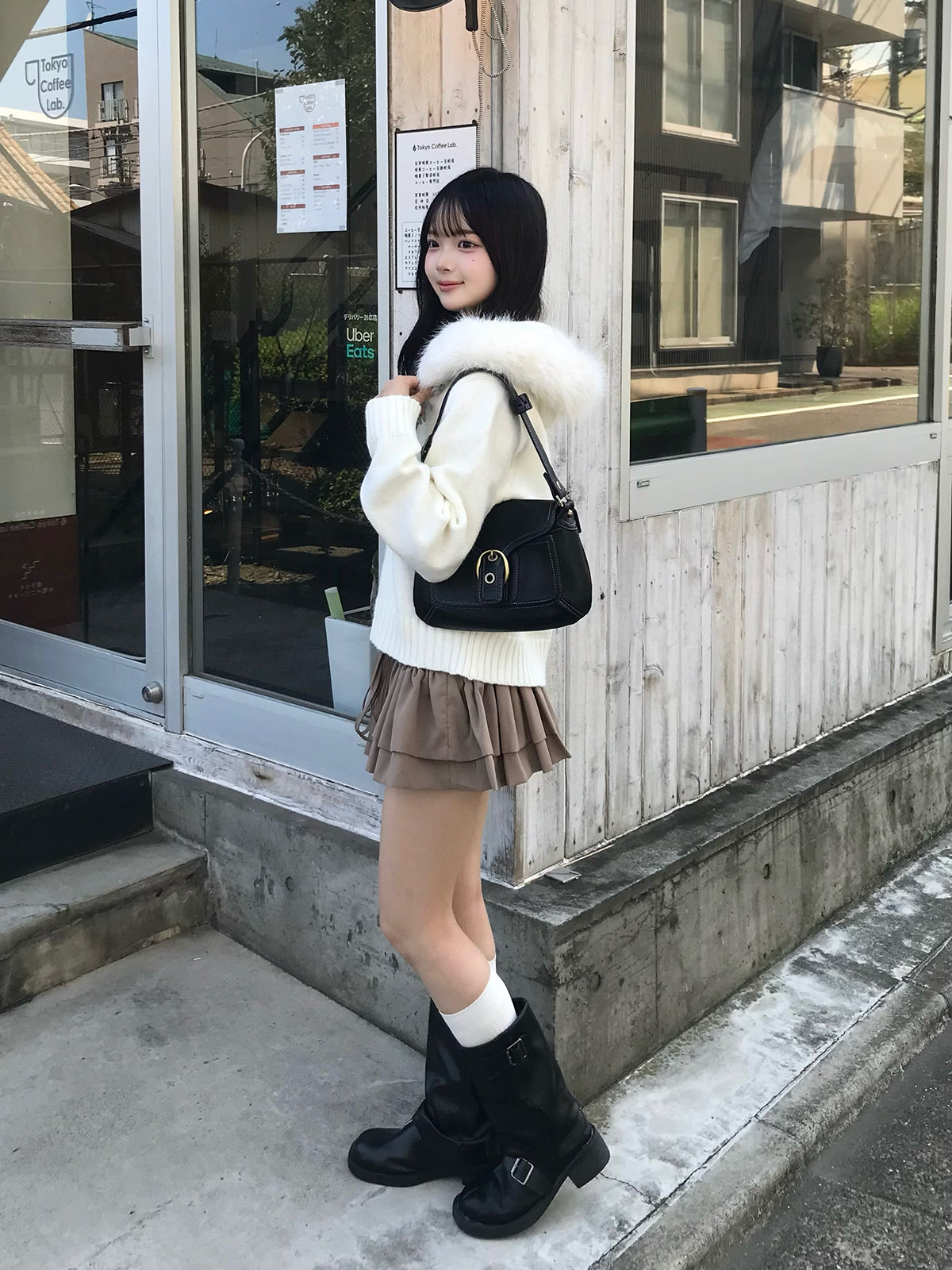 ファータッチフーディーダブルジップニット