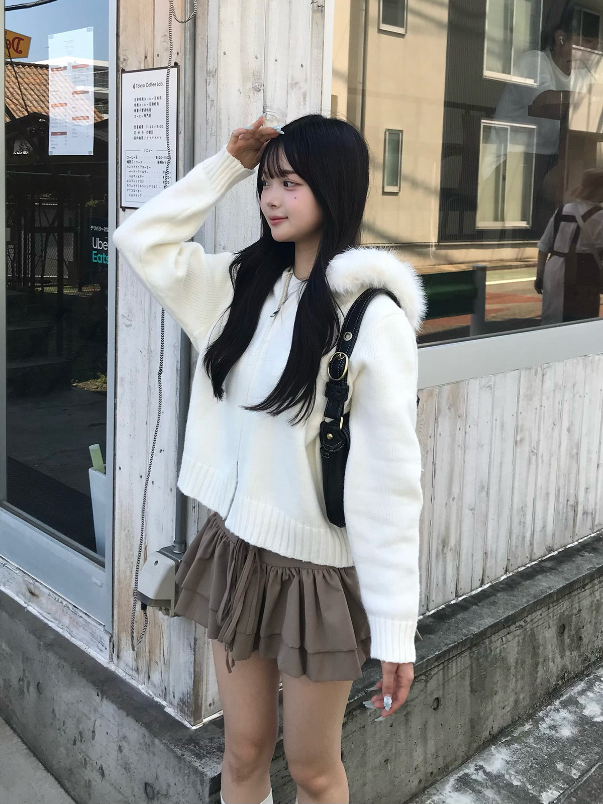 ファータッチフーディーダブルジップニット