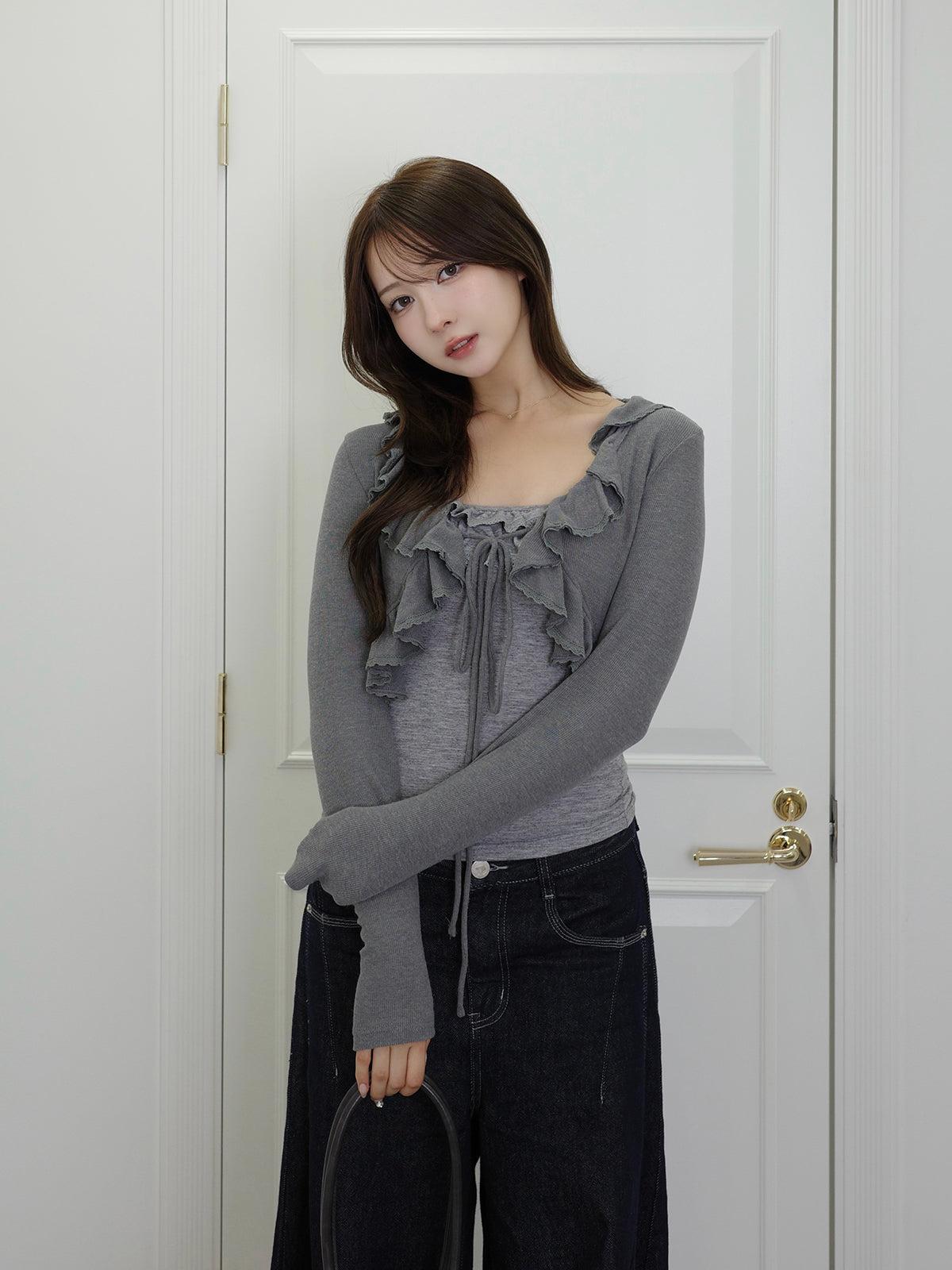 フリルキャミカーディガンセット