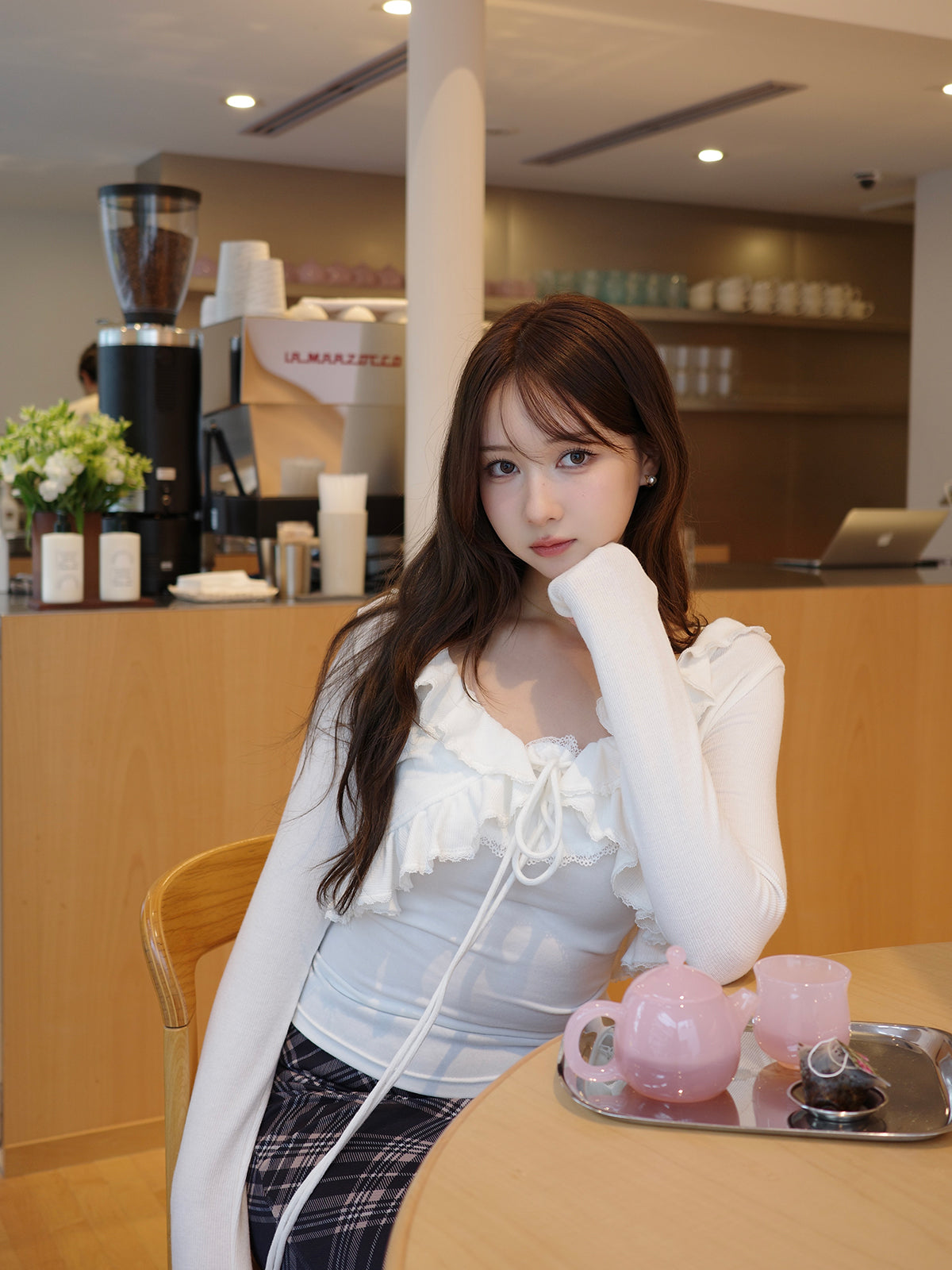 フリルキャミカーディガンセット