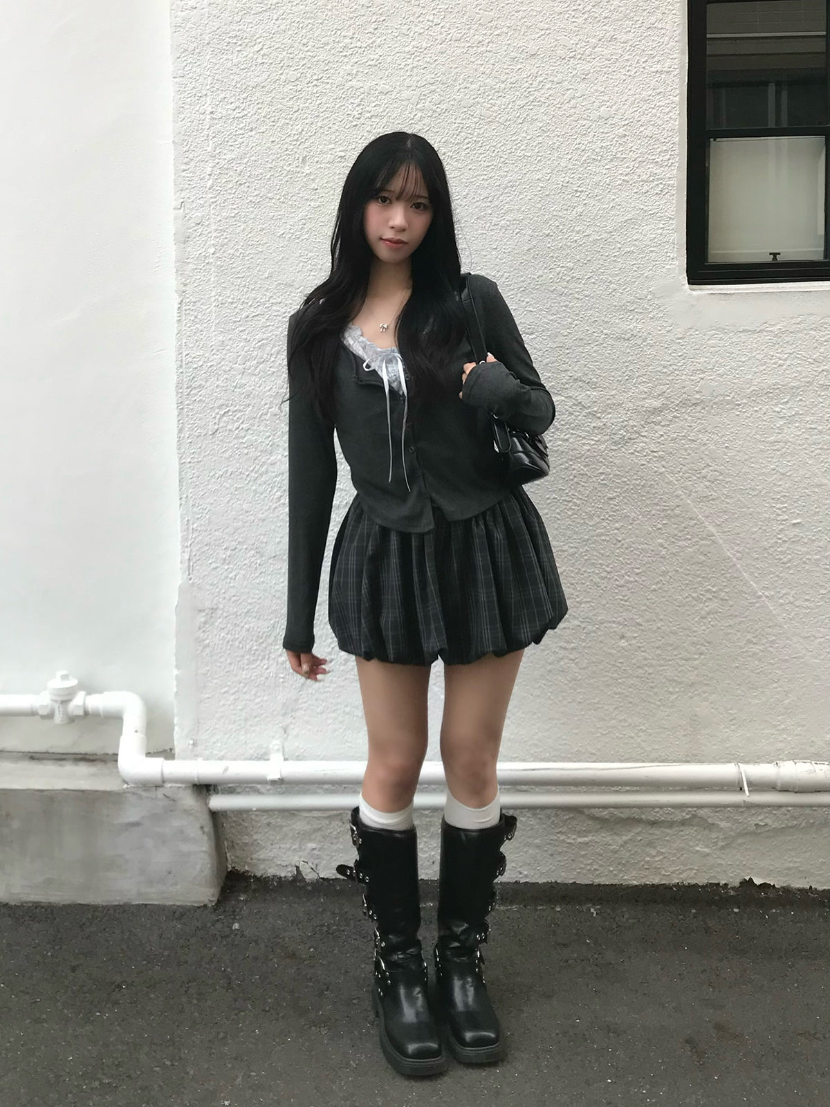Balloon Check Skirt