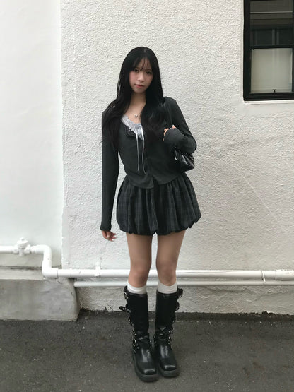 Balloon Check Skirt