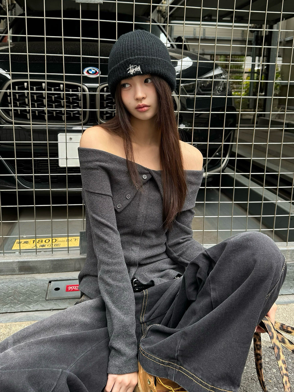 ソフトフリースオフショルカットソー